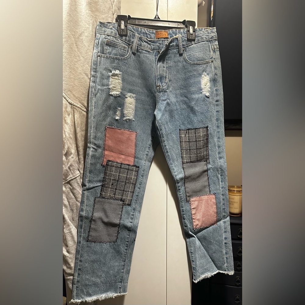 NWT POL Patchwork Jeans